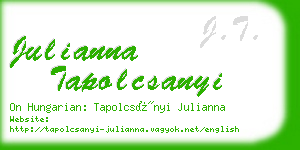 julianna tapolcsanyi business card